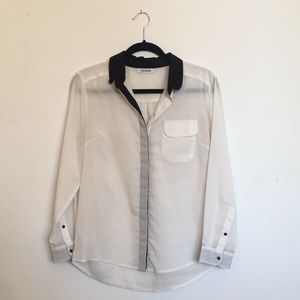 *SOLD* White blouse with black details by Azalea